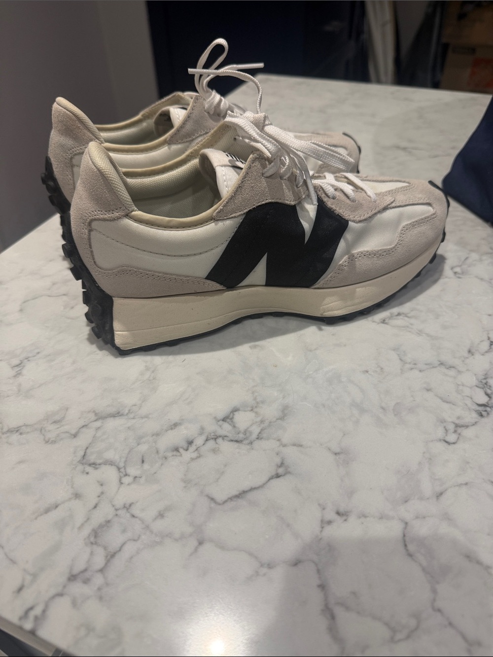 New Balance Women's Cream, Beige & Black Retro Runner Sneakers